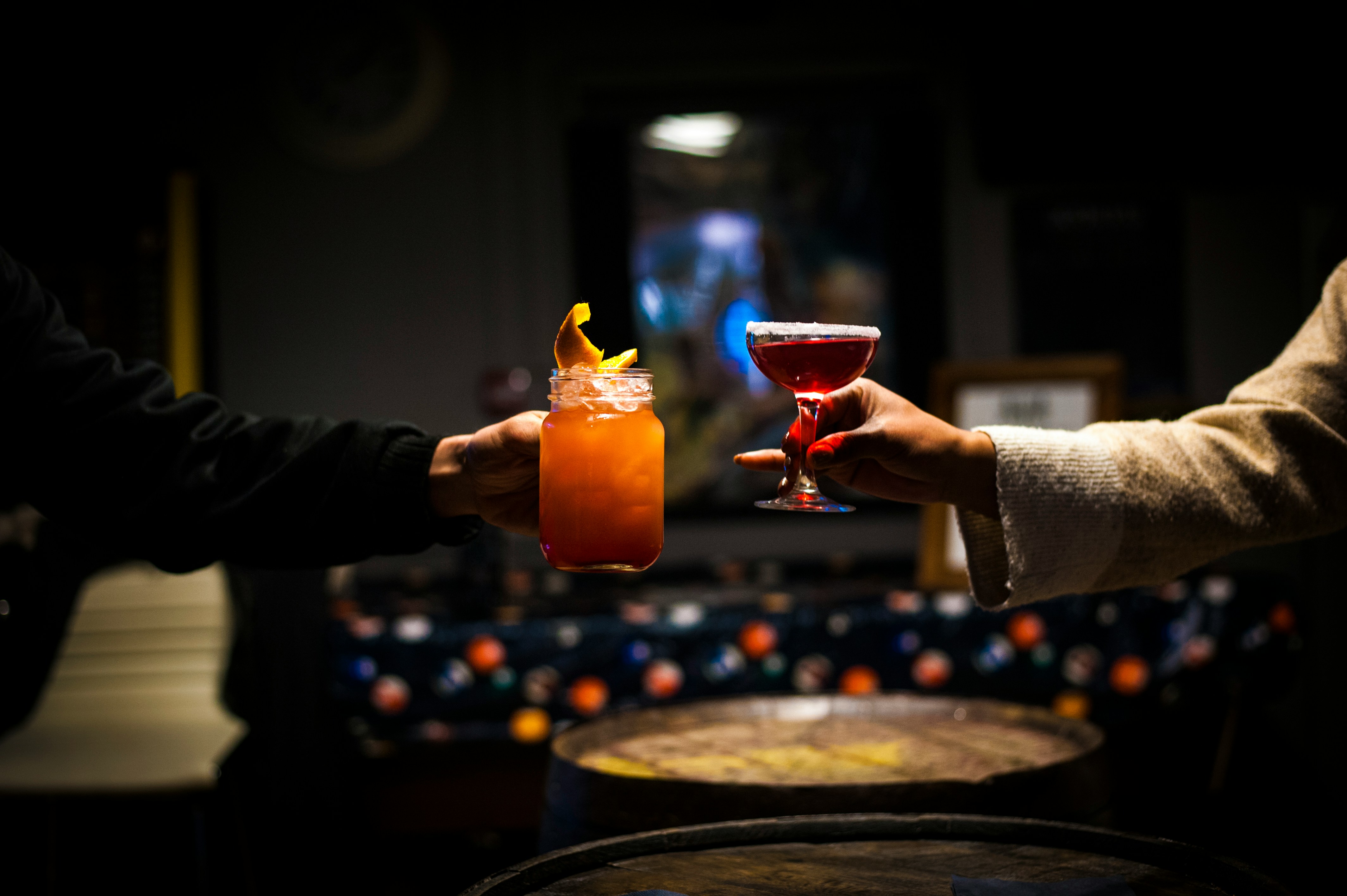 Friends sharing drinks